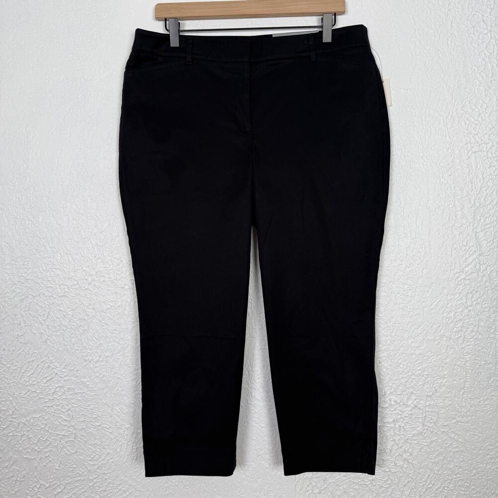 Talbots Perfect Crop Curvy Slim Leg Pants Black Size 12 Petite NWT